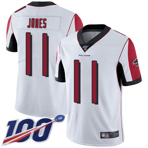 Atlanta Falcons Limited White Men Julio Jones Road Jersey NFL Football #11 100th Season Vapor Untouchable